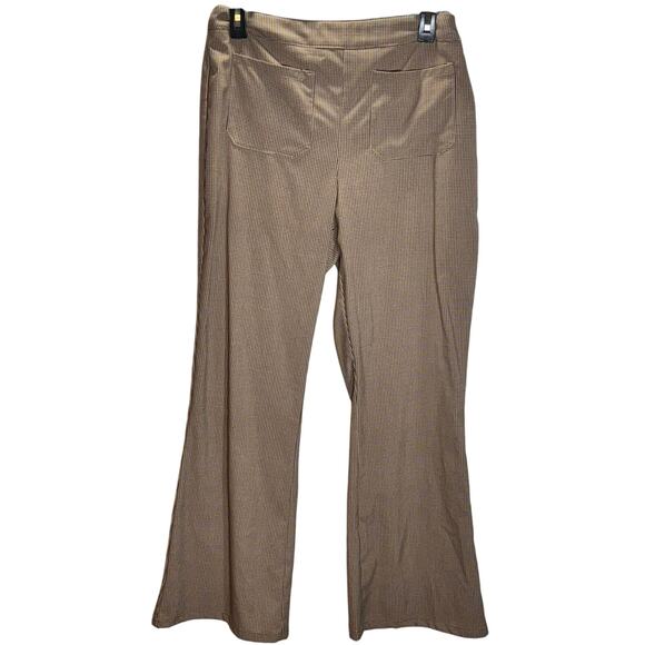 Altar’d State Brown Houndstooth Flare Dress Pants Lined Size L Women’s - Picture 1 of 10